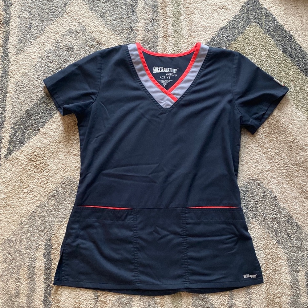 Grey's Anatomy Navy and Red Women's Top